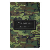 Green Camouflage, Militär, Armee Mini Klemmbrett (Rückseite)