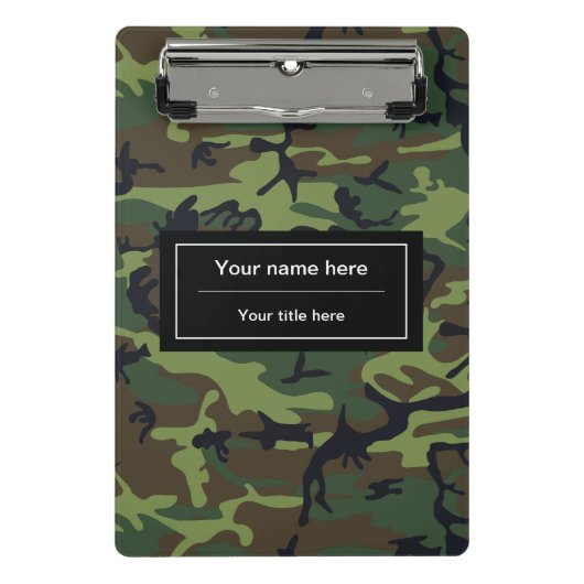 Green Camouflage, Militär, Armee Mini Klemmbrett (Vorderseite)