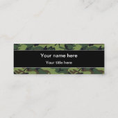 Green Camouflage, Militär, Armee Mini Visitenkarte (Rückseite)