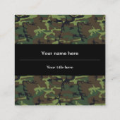 Green Camouflage, Militär, Armee Quadratische Visitenkarte (Rückseite)