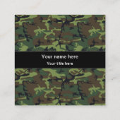 Green Camouflage, Militär, Armee Quadratische Visitenkarte (Rückseite)