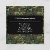 Green Camouflage, Militär, Armee Quadratische Visitenkarte (Vorderseite)