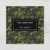 Green Camouflage, Militär, Armee Quadratische Visitenkarte (Rückseite)