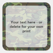 Green Camouflage, Militär, Armee Quadratischer Aufkleber (Vorderseite)