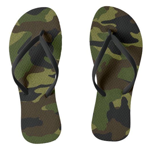 Green Camouflage Military Camouflage Muster Flip F Badesandalen (Fußbett)