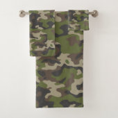 Green Camouflage Muster Badhandtuch Set (Insitu)