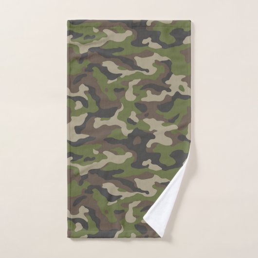 Green Camouflage Muster Badhandtuch Set (Handtuch)