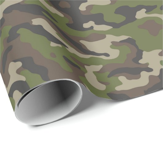 Green Camouflage Muster Geschenkpapier (Rolleneckpunkt)
