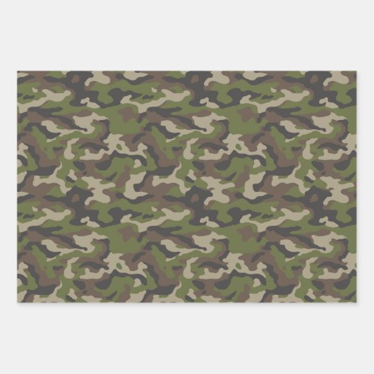 Green Camouflage Muster Geschenkpapier Set (Vorderseite 2)