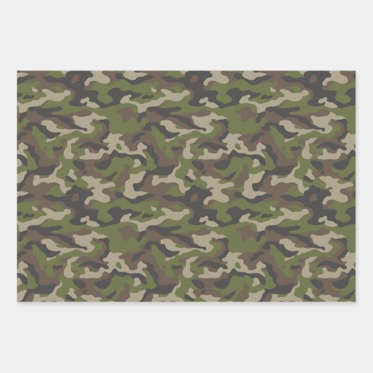 Green Camouflage Muster Geschenkpapier Set (Vorderseite)