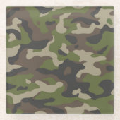Green Camouflage Muster Glasuntersetzer (Vorderseite)