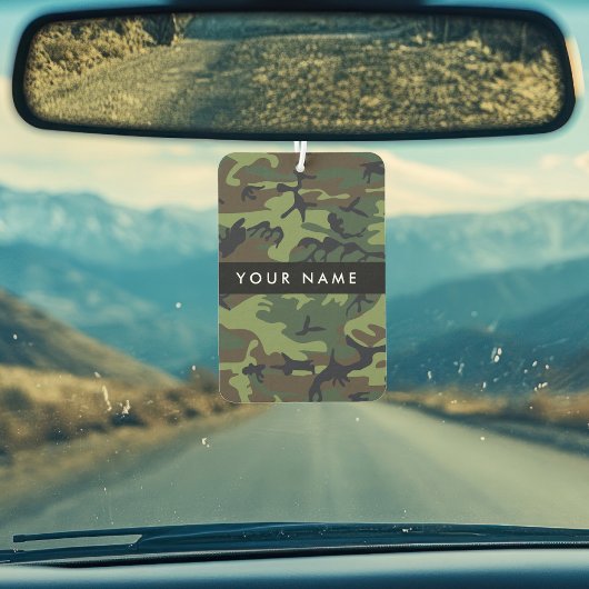 Green Camouflage Muster, Ihr Name, Personalisieren Autolufterfrischer