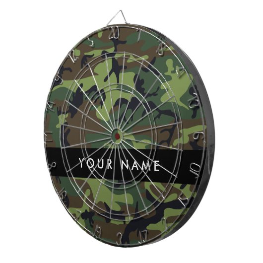 Green Camouflage Muster, Ihr Name, Personalisieren Dartscheibe (Vorderseite rechts)