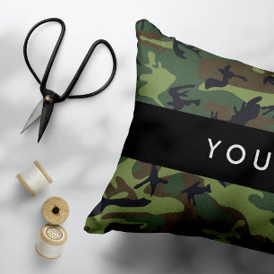 Green Camouflage Muster, Ihr Name, Personalisieren Dekokissen