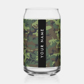 Green Camouflage Muster, Ihr Name, Personalisieren Dosenglas (Vorderseite)