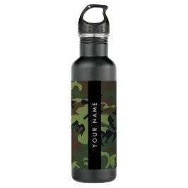 Green Camouflage Muster, Ihr Name, Personalisieren Edelstahlflasche
