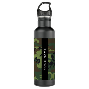 Green Camouflage Muster, Ihr Name, Personalisieren Edelstahlflasche