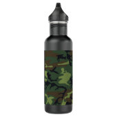 Green Camouflage Muster, Ihr Name, Personalisieren Edelstahlflasche (Rechts)
