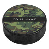 Green Camouflage Muster, Ihr Name, Personalisieren Eishockey Puck (3/4)