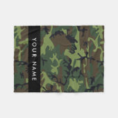 Green Camouflage Muster, Ihr Name, Personalisieren Fleecedecke (Vorderseite (Horizontal))