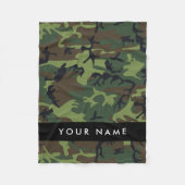 Green Camouflage Muster, Ihr Name, Personalisieren Fleecedecke (Vorderseite)