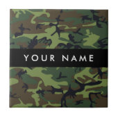 Green Camouflage Muster, Ihr Name, Personalisieren Fliese (Vorderseite)