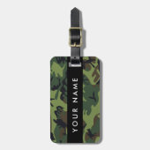 Green Camouflage Muster, Ihr Name, Personalisieren Gepäckanhänger (Vorderseite vertikal)