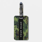 Green Camouflage Muster, Ihr Name, Personalisieren Gepäckanhänger (Rückseite vertikal)