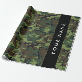 Green Camouflage Muster, Ihr Name, Personalisieren Geschenkpapier (Ungerollt)