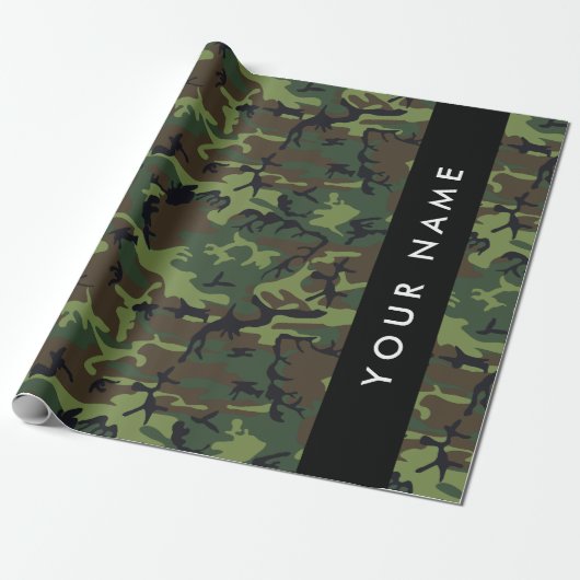 Green Camouflage Muster, Ihr Name, Personalisieren Geschenkpapier (Ungerollt)