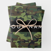 Green Camouflage Muster, Ihr Name, Personalisieren Geschenkpapier Set (Beispiel)