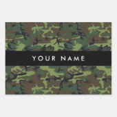 Green Camouflage Muster, Ihr Name, Personalisieren Geschenkpapier Set (Vorderseite)