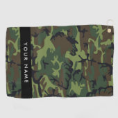 Green Camouflage Muster, Ihr Name, Personalisieren Golfhandtuch (Horizontal)