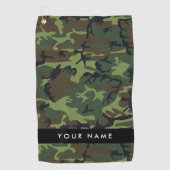 Green Camouflage Muster, Ihr Name, Personalisieren Golfhandtuch (Vorderseite)