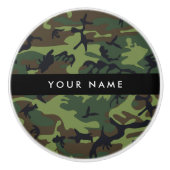 Green Camouflage Muster, Ihr Name, Personalisieren Keramikknauf (Vorderseite)