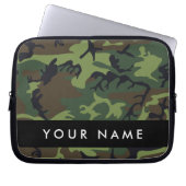 Green Camouflage Muster, Ihr Name, Personalisieren Laptopschutzhülle (Vorderseite)