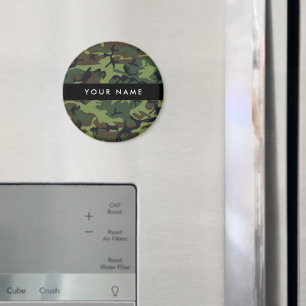 Green Camouflage Muster, Ihr Name, Personalisieren Magnet