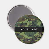 Green Camouflage Muster, Ihr Name, Personalisieren Magnet (Vorderseite/Rückseite)