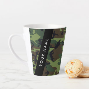 Green Camouflage Muster, Ihr Name, Personalisieren Milchtasse