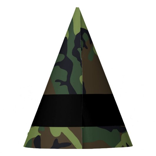 Green Camouflage Muster, Ihr Name, Personalisieren Partyhütchen (Rückseite)