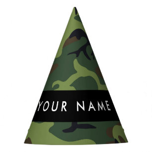 Green Camouflage Muster, Ihr Name, Personalisieren Partyhütchen