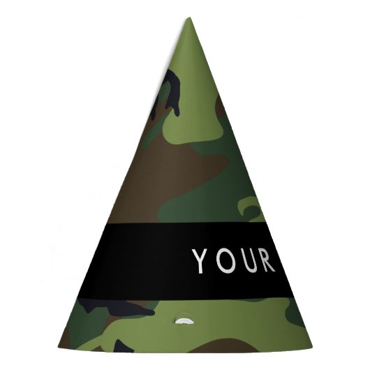 Green Camouflage Muster, Ihr Name, Personalisieren Partyhütchen (Links)