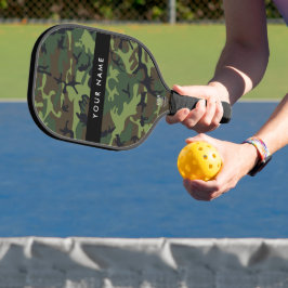Green Camouflage Muster, Ihr Name, Personalisieren Pickleball Schläger