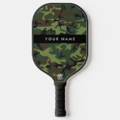 Green Camouflage Muster, Ihr Name, Personalisieren Pickleball Schläger (Vorderseite)