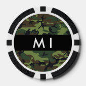 Green Camouflage Muster, Ihr Name, Personalisieren Pokerchips (Vorderseite)