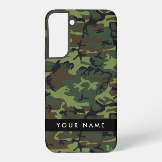Green Camouflage Muster, Ihr Name, Personalisieren Samsung Galaxy Hülle (Rückseite)