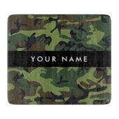 Green Camouflage Muster, Ihr Name, Personalisieren Schneidebrett (Vorderseite)