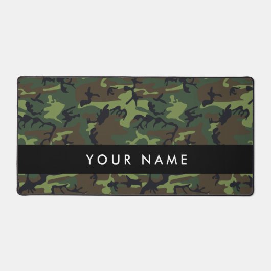 Green Camouflage Muster, Ihr Name, Personalisieren Schreibtischunterlage (Vorderseite)