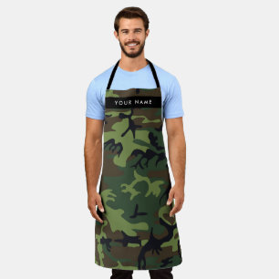 Green Camouflage Muster, Ihr Name, Personalisieren Schürze