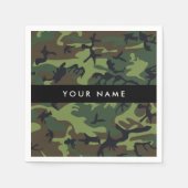 Green Camouflage Muster, Ihr Name, Personalisieren Serviette (Vorderseite)